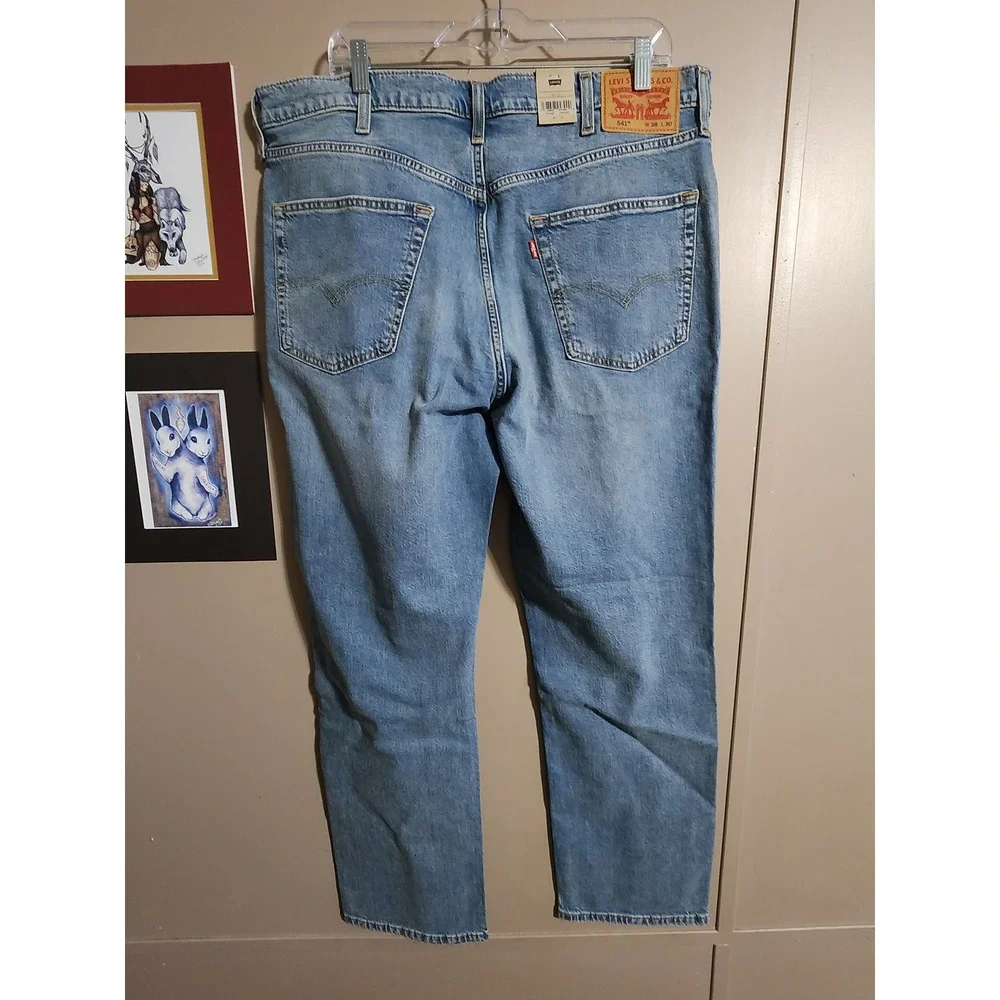 Levi's 541 Athletic Taper Stretch Jeans 38x30 Light Wash Blue